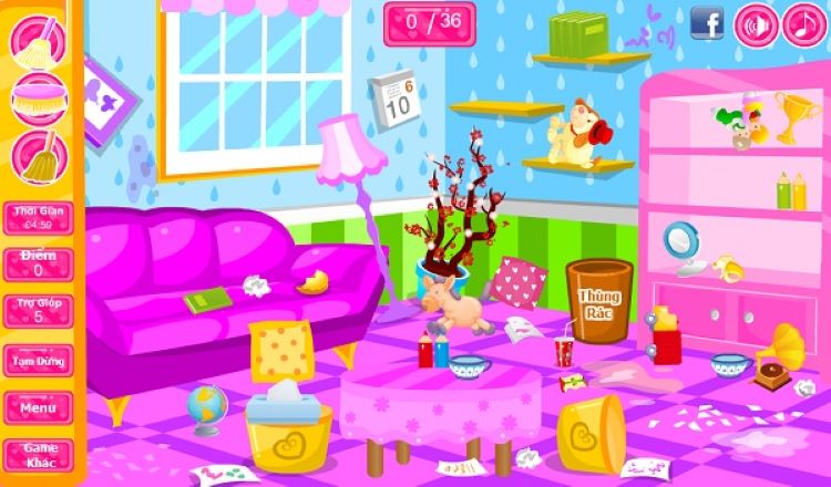 tro choi don dep nha cua